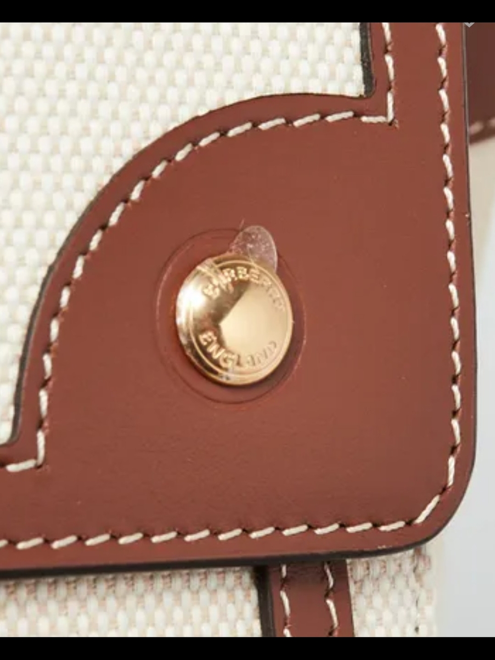 Burberry Cream Canvas & Brown Leather Logo Shoulder Bag - Picture 4 of 7